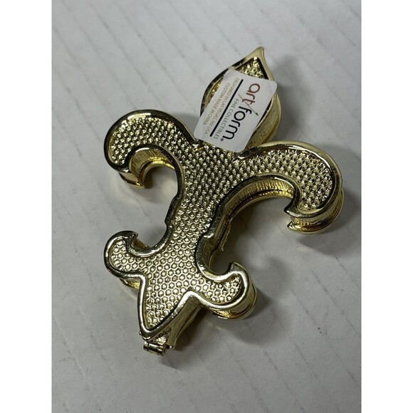 New In Box Art Form Fluer De Lis Dimante Rhinestone Trinket Box 3" - Picture 4 of 7